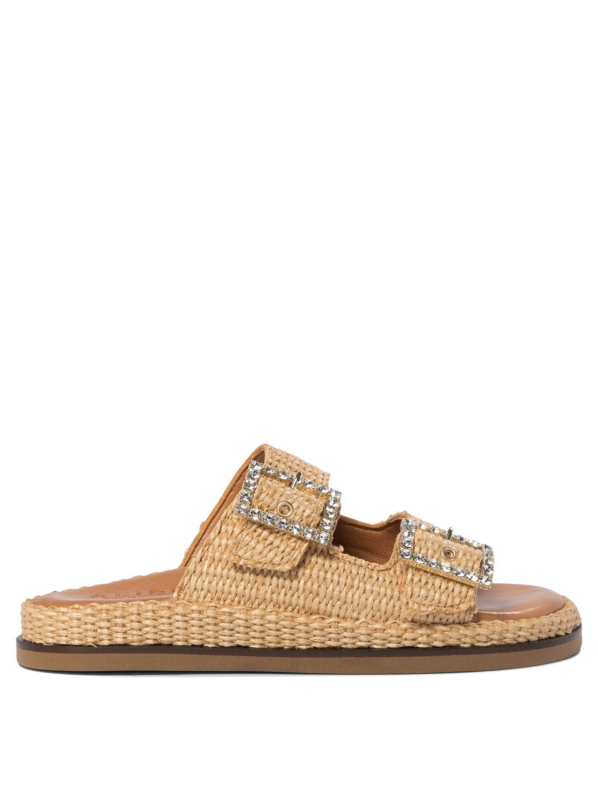 Alibi Beige Woven Raffia Sandals
