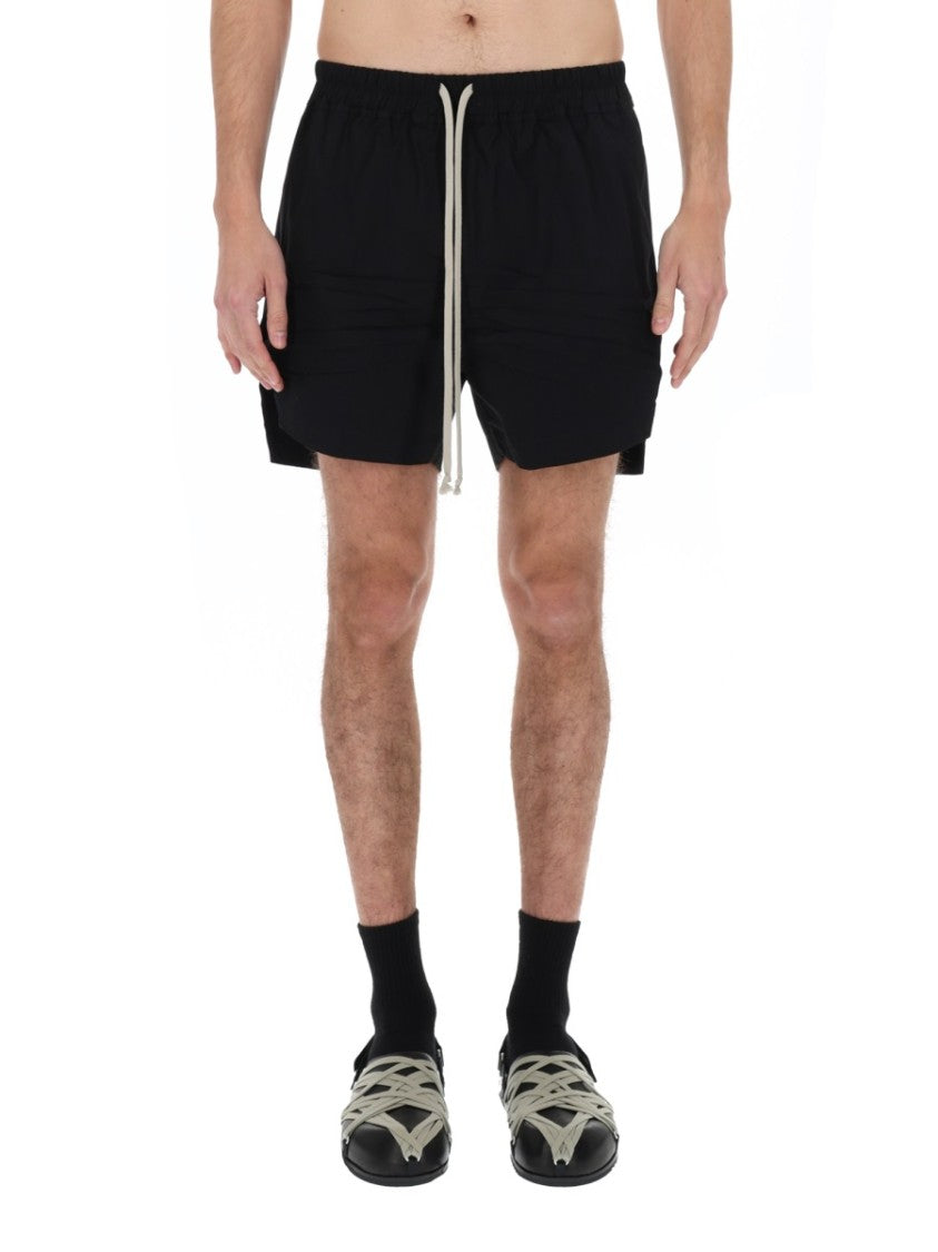 Rick Owens Neutrals Elongated Drawstrings Cotton Shorts