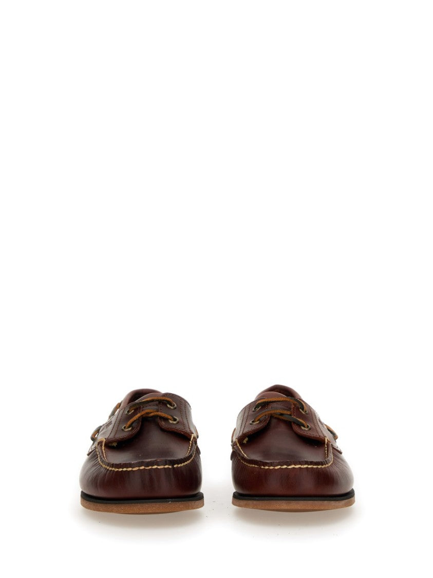 Timberland Rich Brown Polished Moc Stitching Boat Shoes