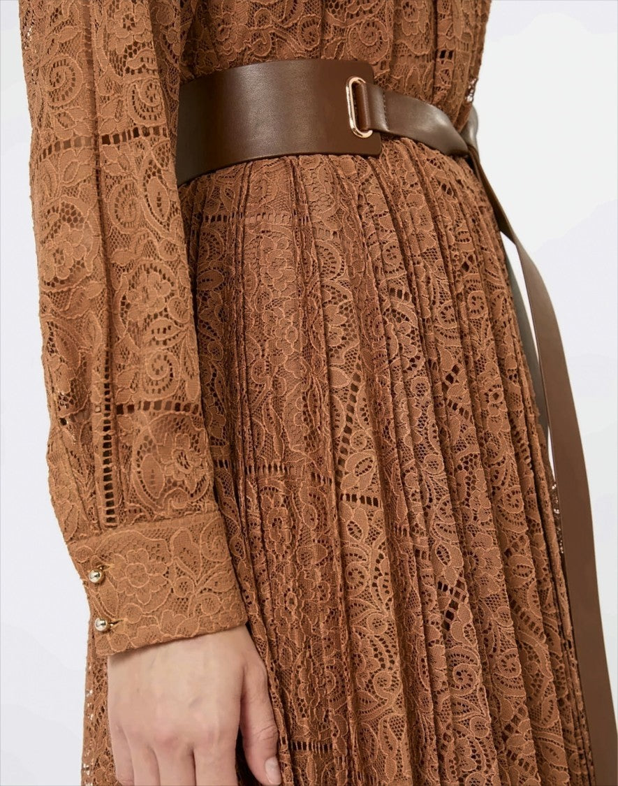 Max Mara Elegant Midi Dress With Lace