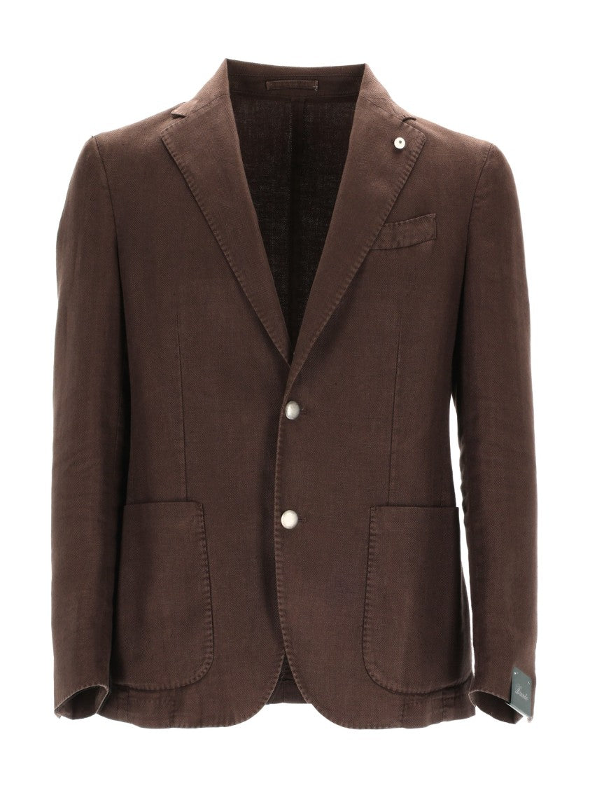 Brando-Lubiam Brown Tailored Linen Cotton Blazer