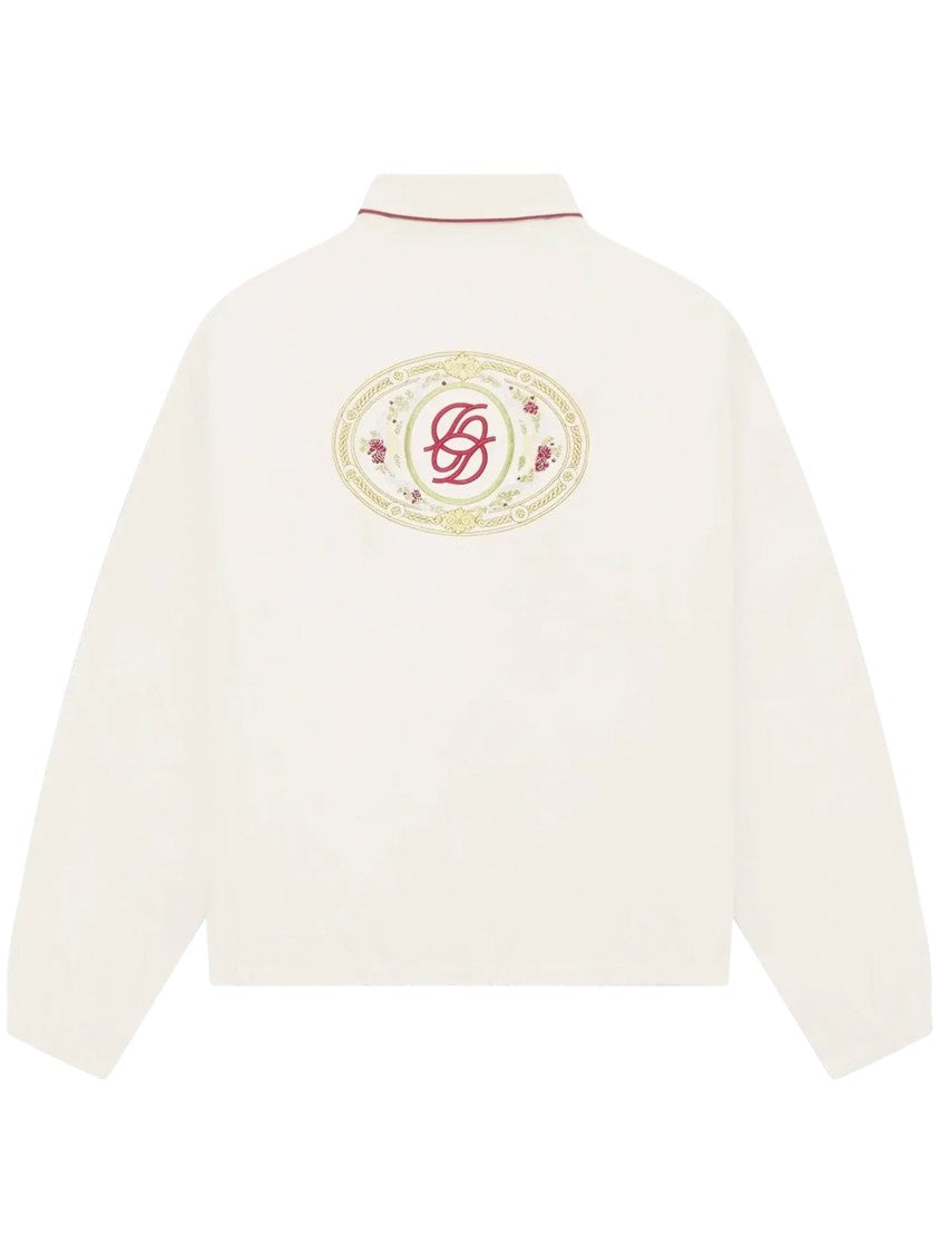 Drôle De Monsieur Beige Zip-Up Jacket With Embroidered Details