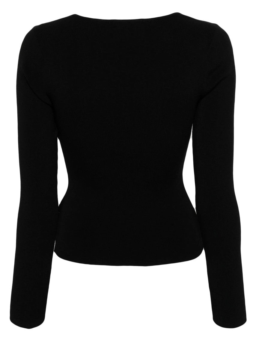 Michael Kors Gem Trim Bustier Ls Top