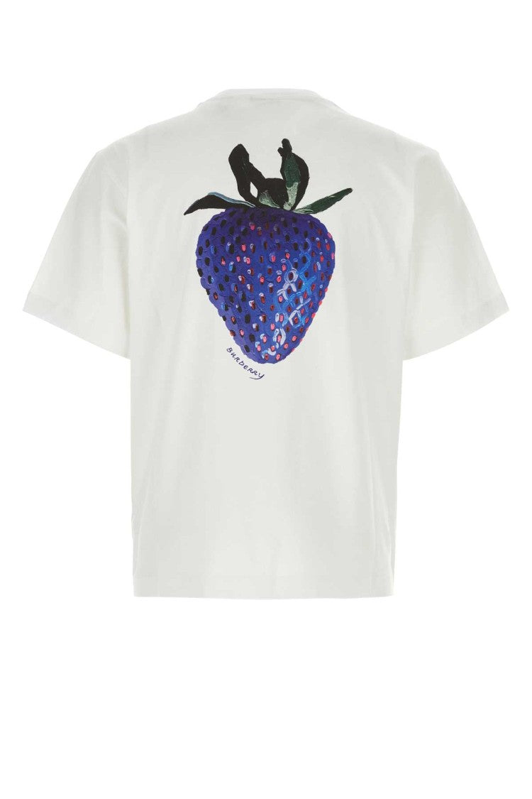 Burberry White Stretch Cotton T-Shirt