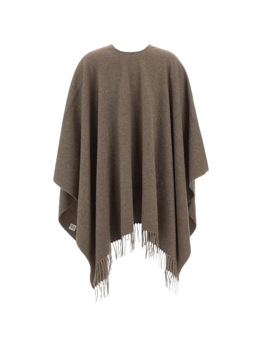 Gran Sasso Mantella Fringed Wool Cape