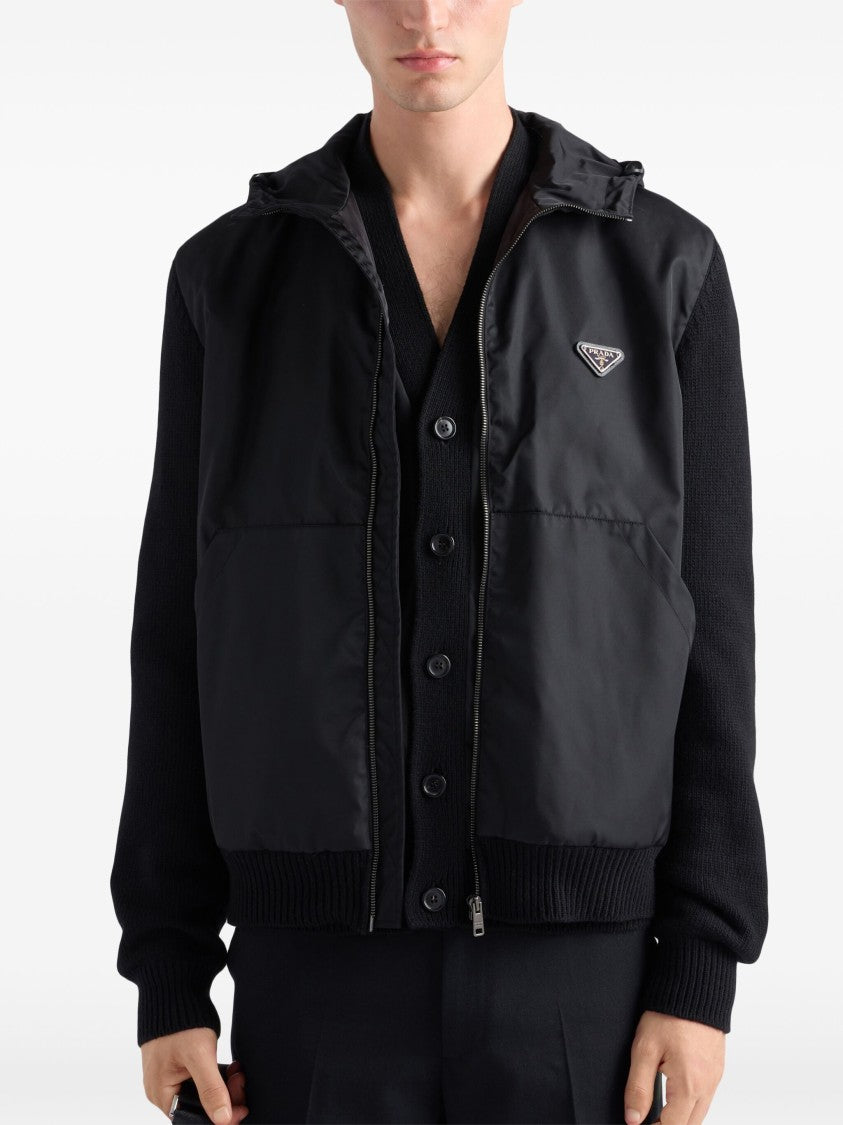 Prada Black Cardigan Wool/Cashmere Re-Nylon Cardigan