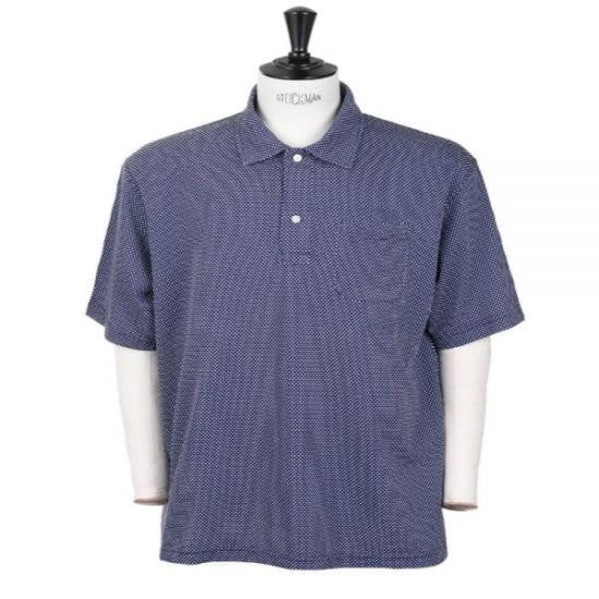 Engineered Garments Textured Blue Cotton Polo Shirt With Classic Collar