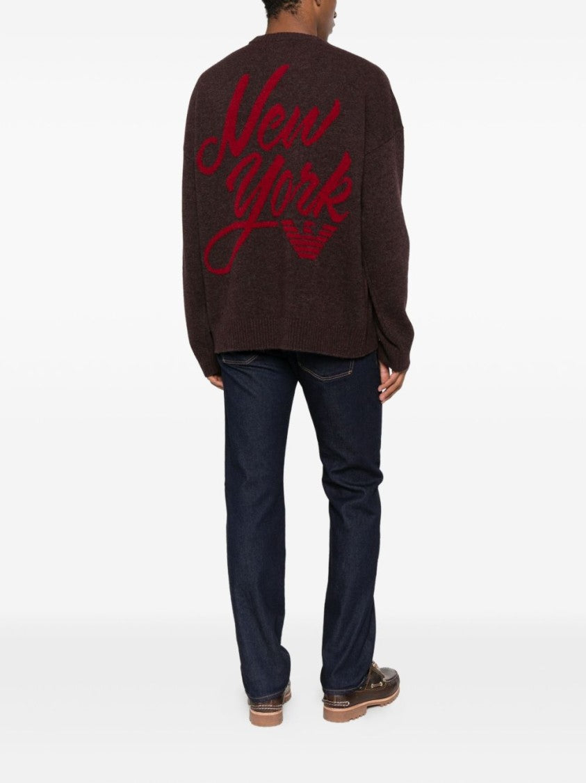 Emporio Armani Chocolate Virgin Wool Blend Sweater