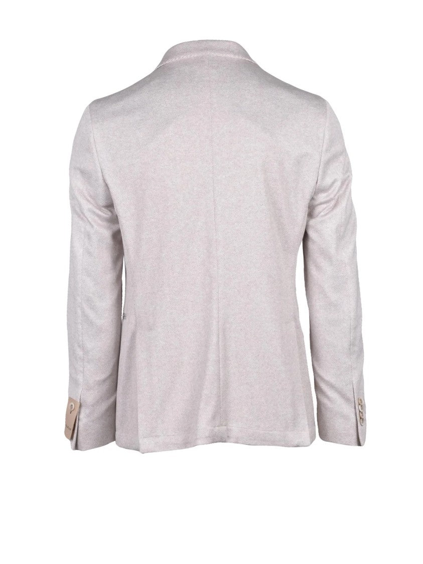Barbati Beige Viscose Polyester Elastane Double-Breasted Jacket
