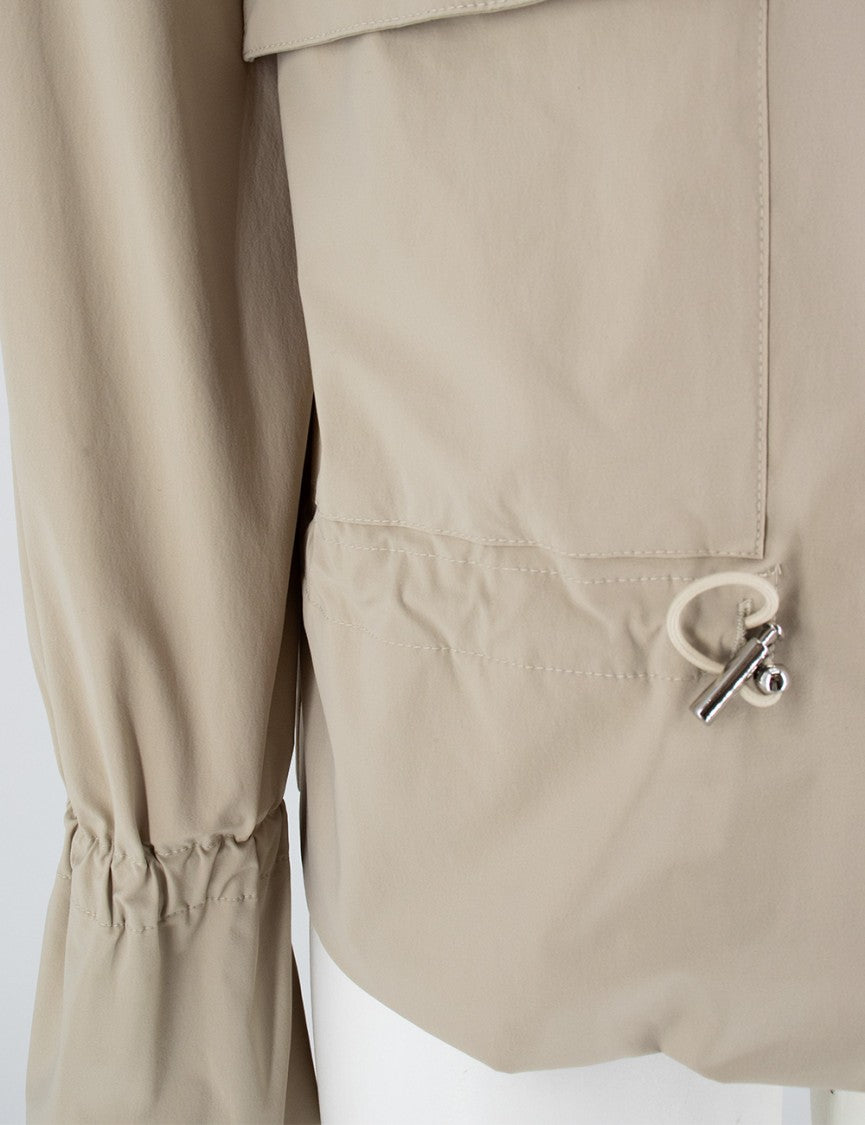 Kiton Beige Jacket With High Collar