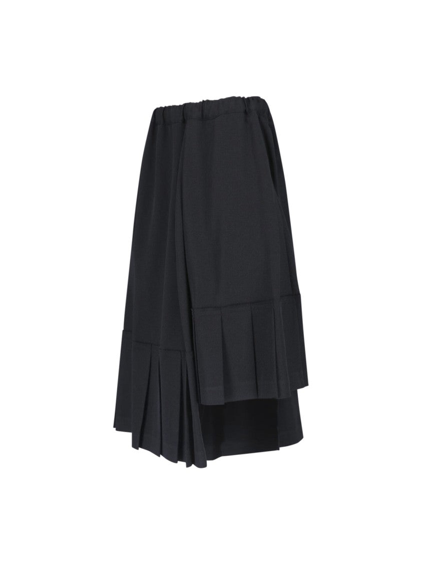 Cdgcdg Black Asymmetrical Pleated Layered Skirt