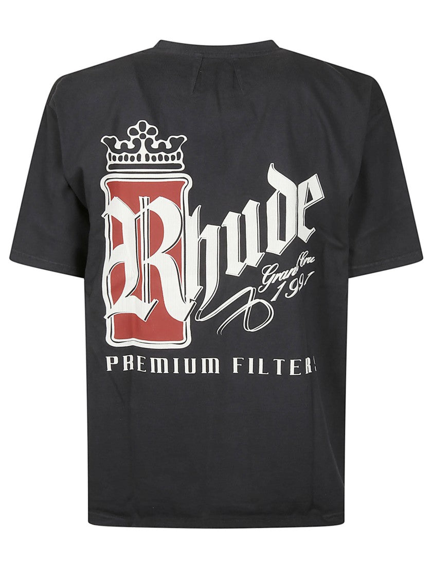 Rhude Black Fumar 91 Cotton T-Shirt