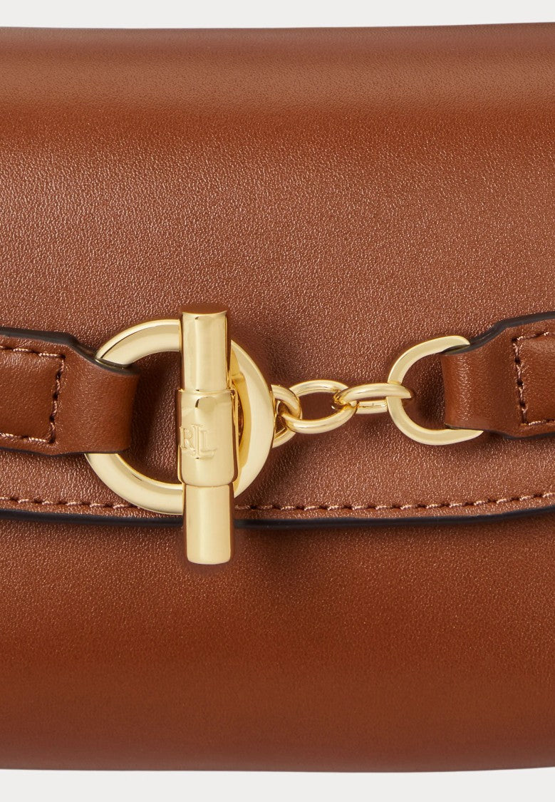 Lauren Ralph Lauren Brown Natural Smooth Leather Crossbody Bag