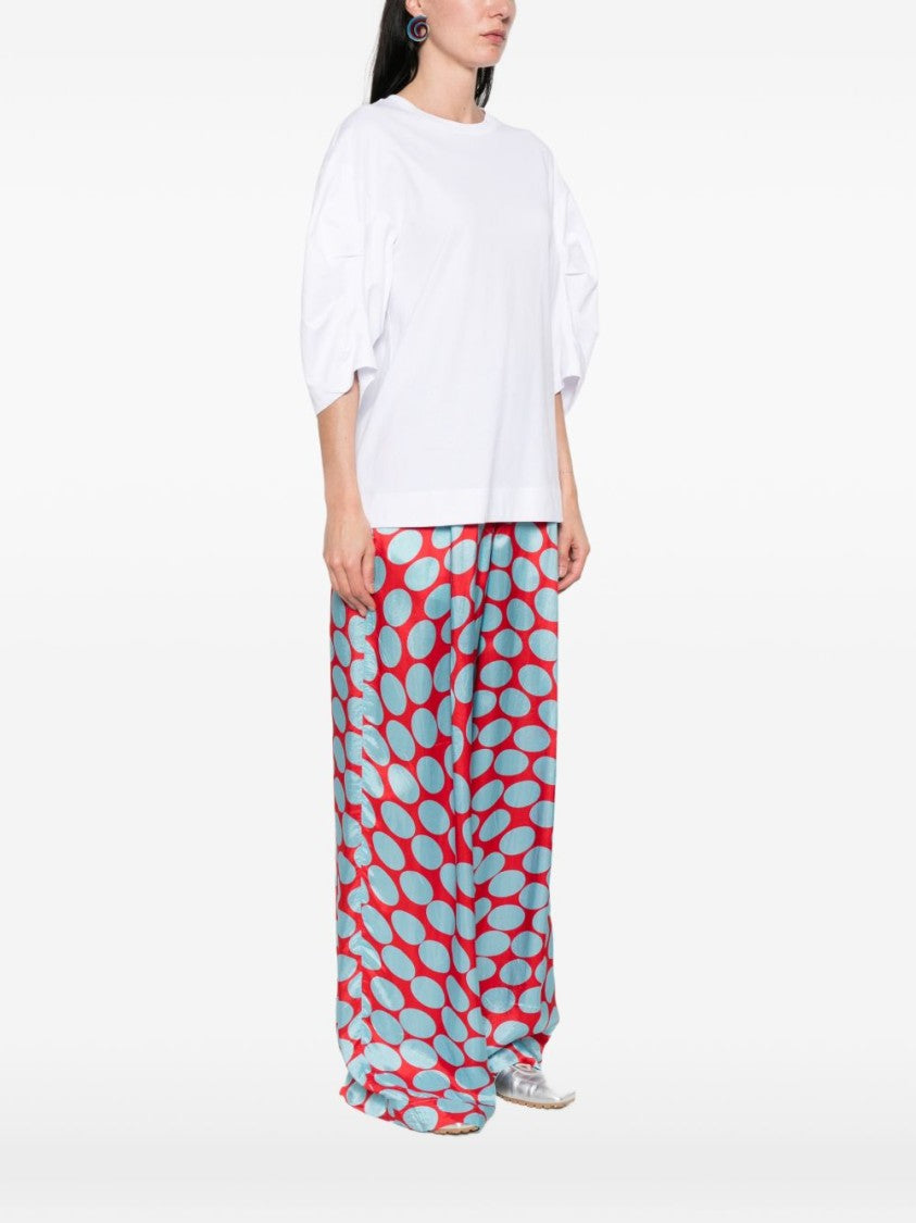 Dries Van Noten Boxy White T-Shirt With Puffed Sleeves