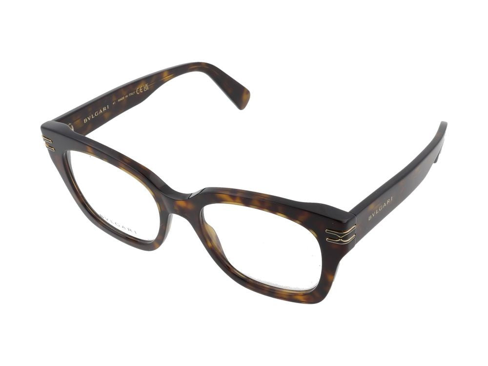 Bulgari Oversized Tortoiseshell Square Frame Eyeglasses