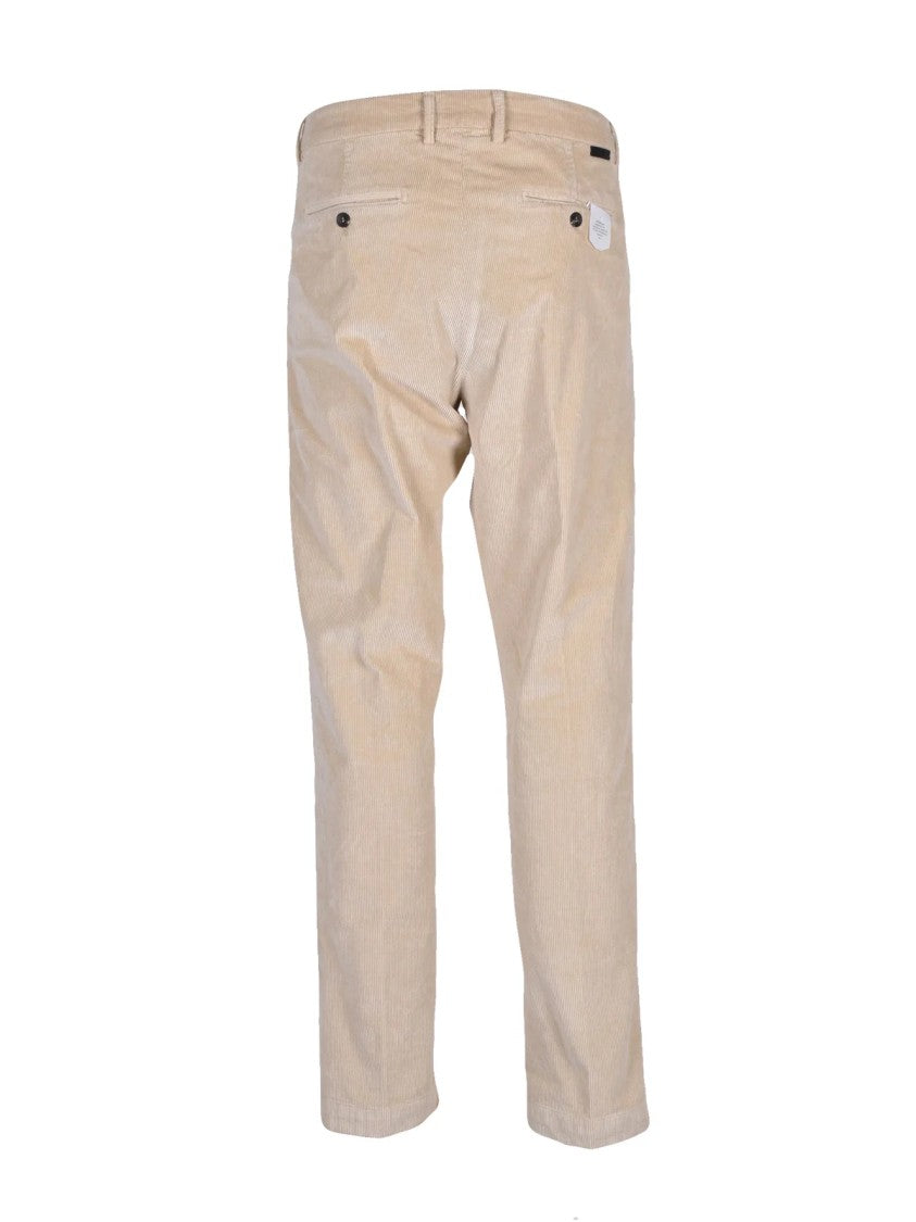 Siviglia Refined White Slim Fit Chino Trousers With Tapered Silhouette