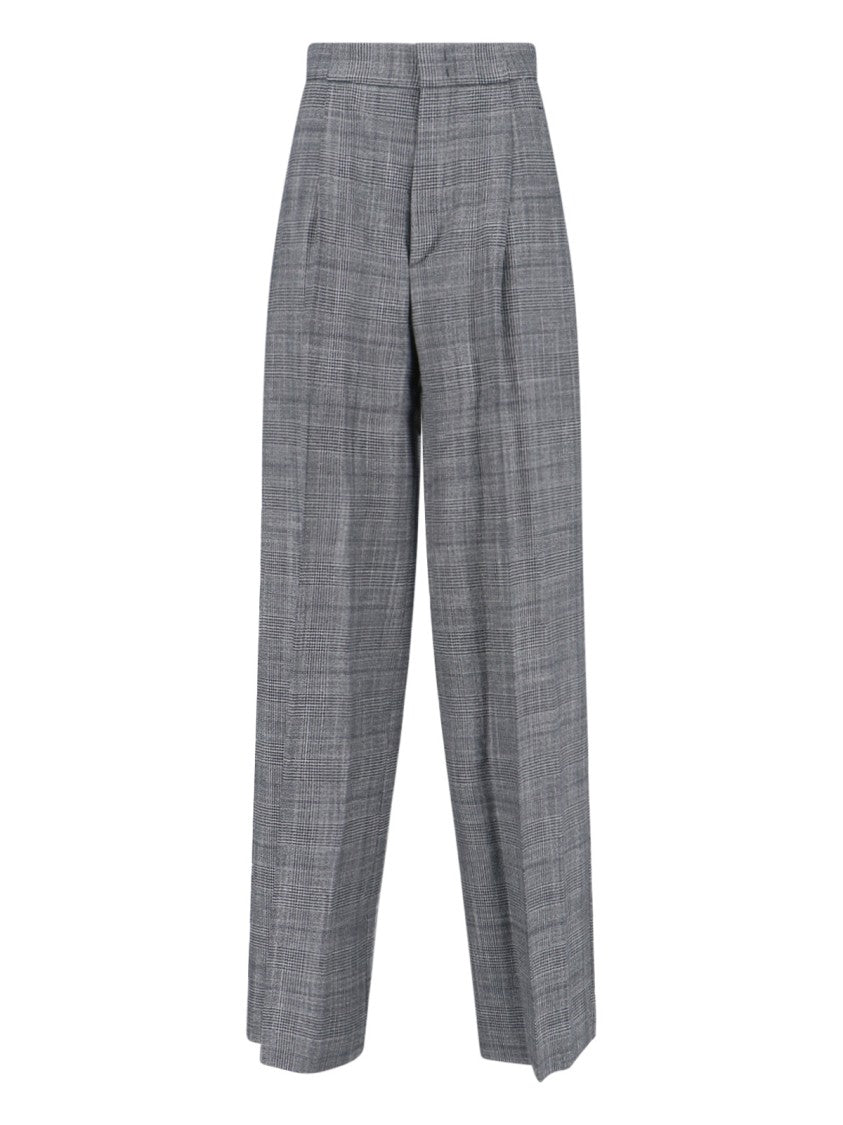 Sa Su Phi Tailored Grey Plaid Trousers With High Waist