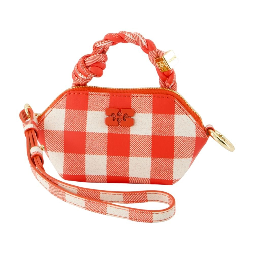 Ganni Bou Nano Keyring - Leather - Red