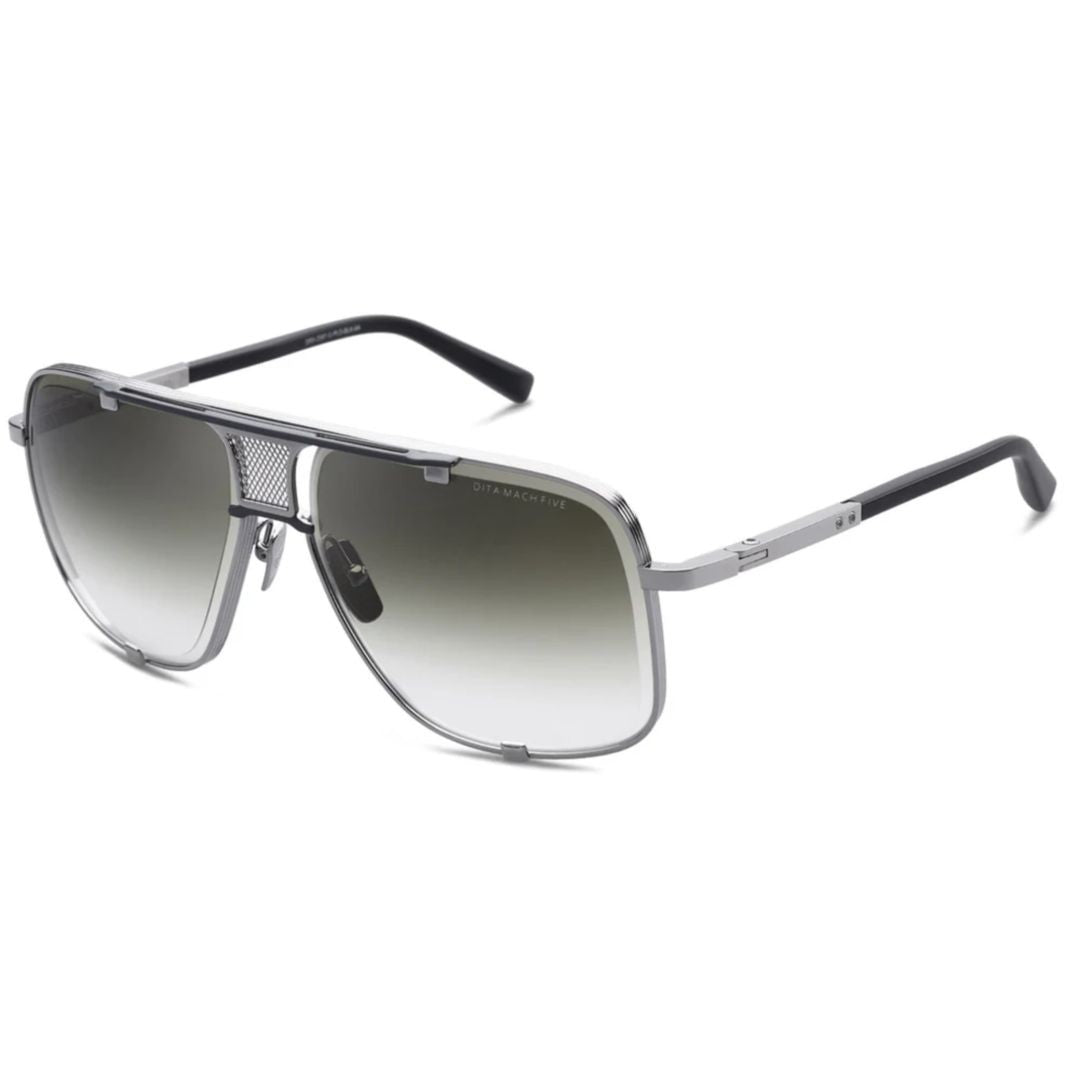 Dita Mach-Five Bold Aviator-Style Sunglasses With Gradient Grey Lenses