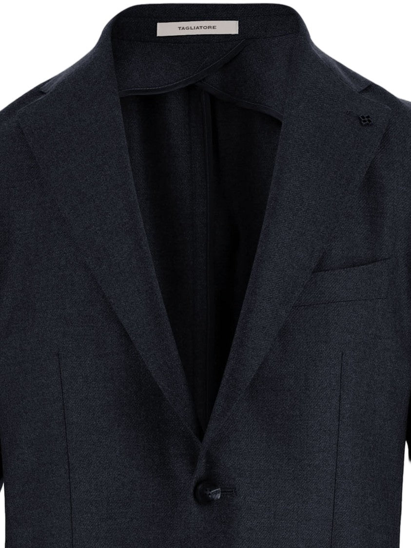 Tagliatore Tailored Navy Wool And Cashmere Jacket