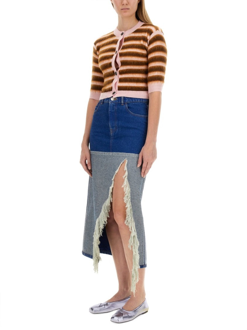 Marni Cropped Cardigan With Playful Stripe Pattern