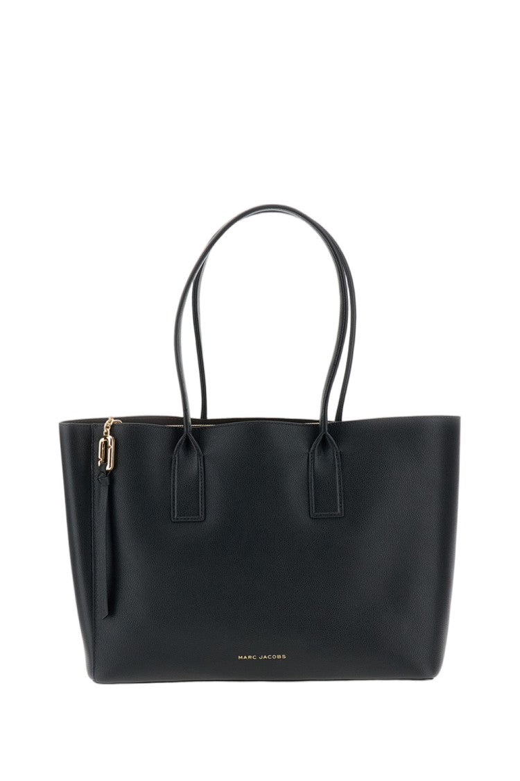 Marc Jacobs Black Pop J Mark Pebbled Leather Tote Bag