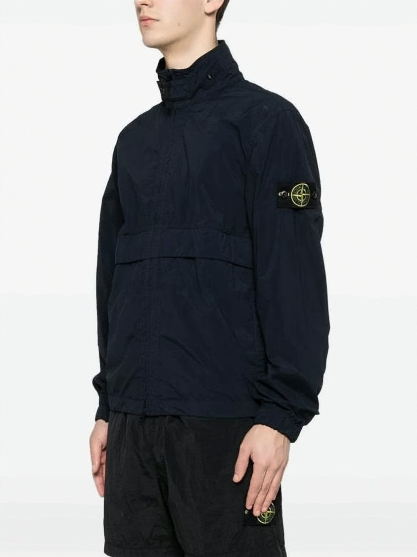 Stone Island Structured High Collar Black Jacket
