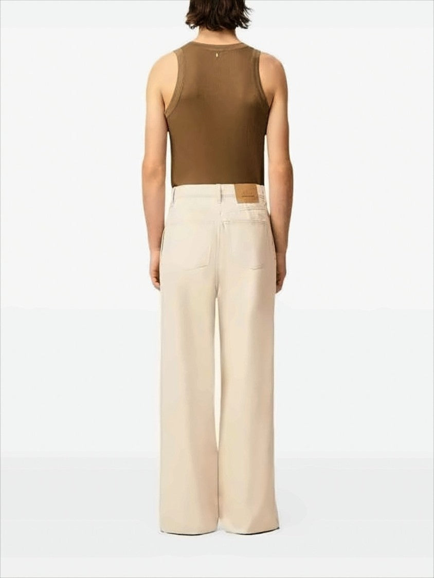 Ami Paris High-Waisted Wide-Leg Denim Pants