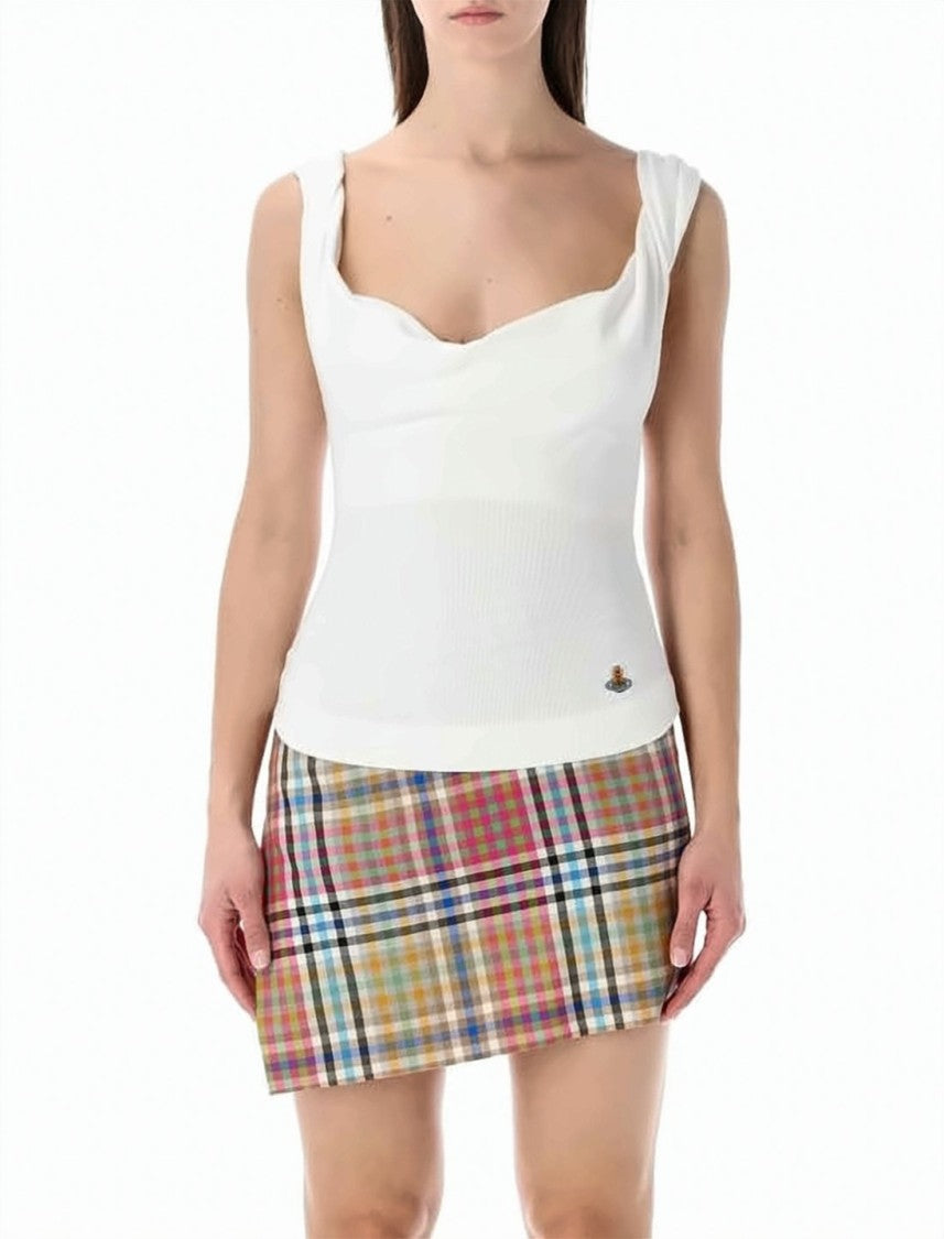 Vivienne Westwood Fitted Sleeveless Top With Draped Neckline