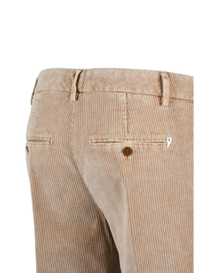 Dondup Beige Perfect Slim-Fit Corduroy Trousers