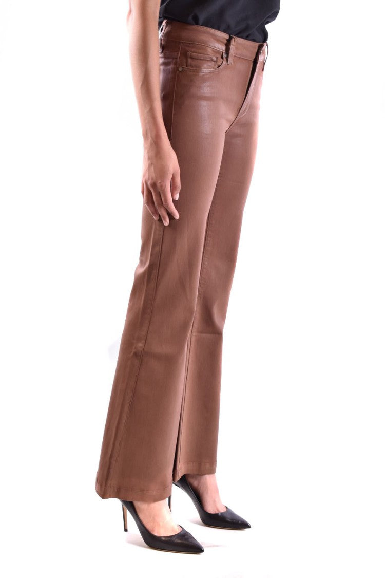 Paige High-Waisted Flared Jeans In Cognac With Finish