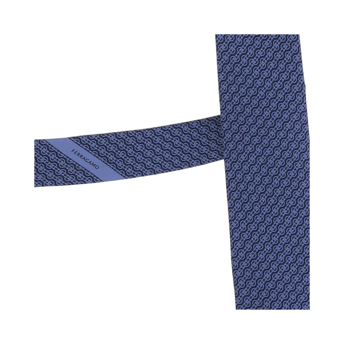 Salvatore Ferragamo Navy Patterned Silk Tie