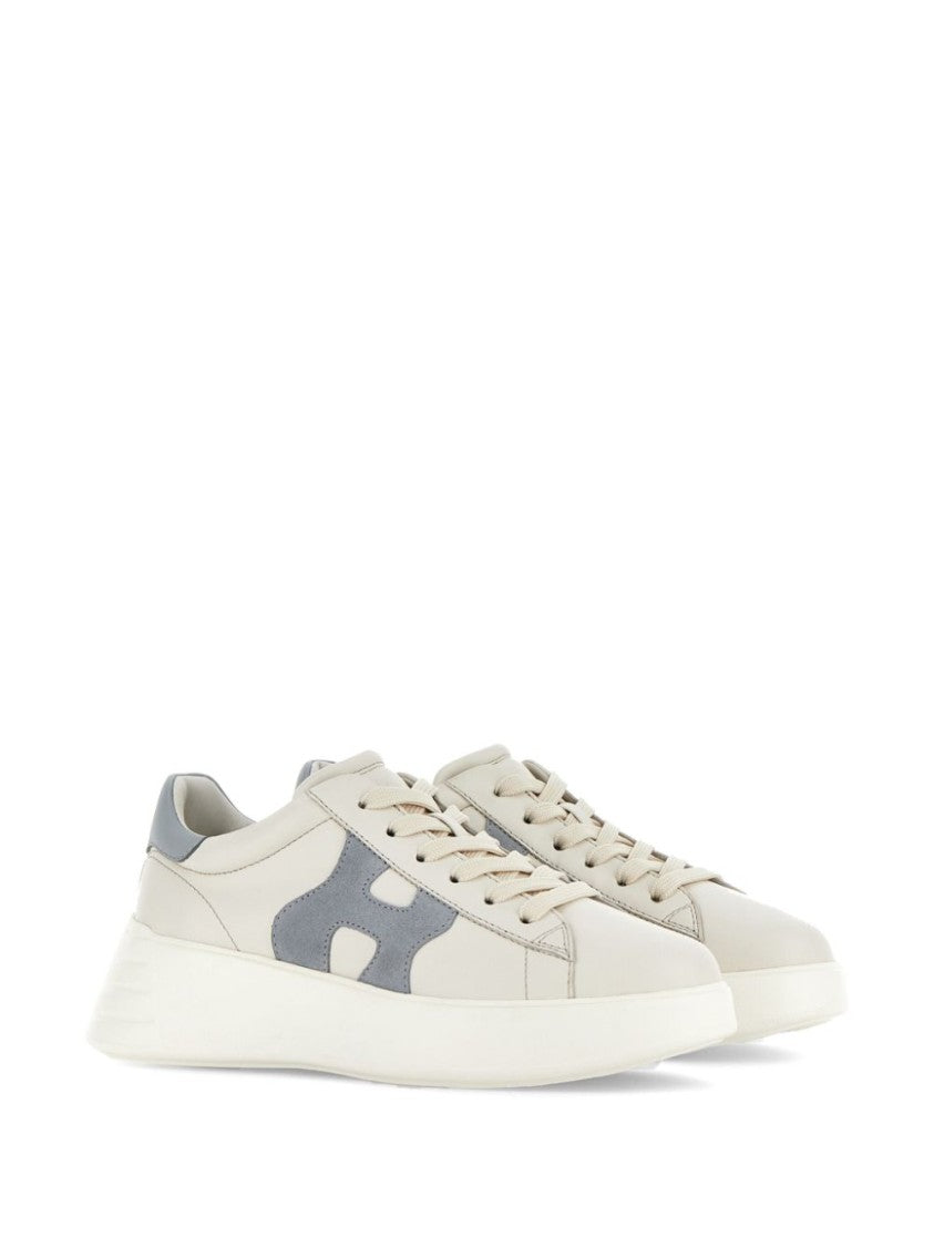 Hogan Beige Sneakers With Suede Accents And Sole