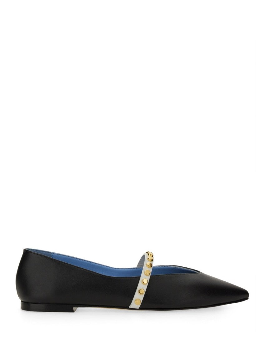 Alexander Mcqueen Leather Ballerina Flats With Pointed Toe