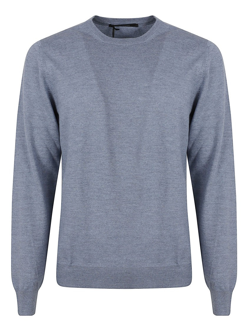 Tagliatore Finely Knit Wool Sweater With Crew Neckline