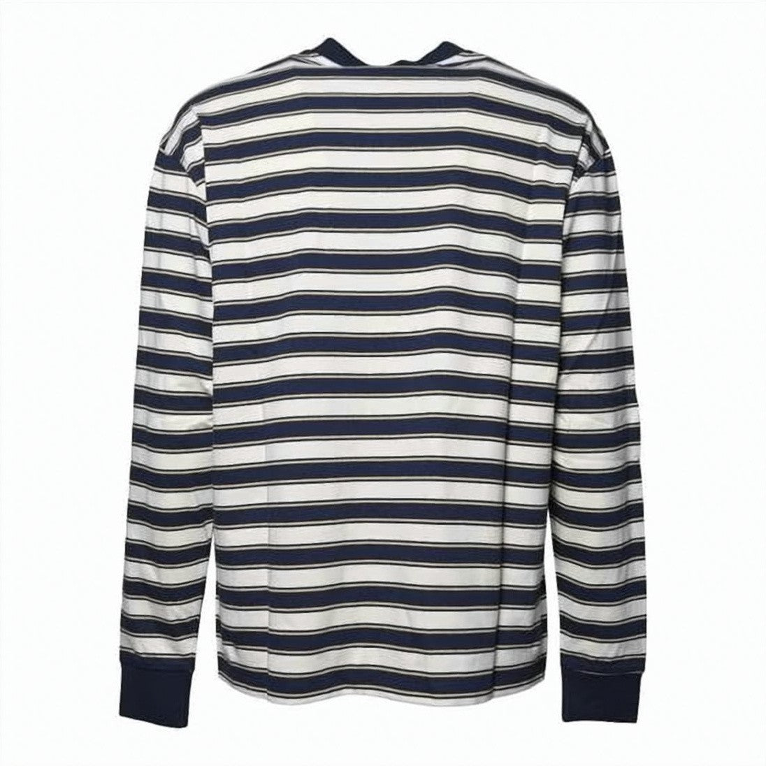 Msgm Navy Striped Long-Sleeve Tee