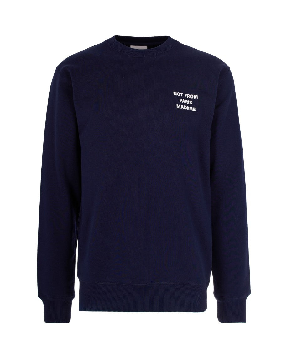 Drôle De Monsieur Crew Neck Sweatshirt With Ribbed Cuffs