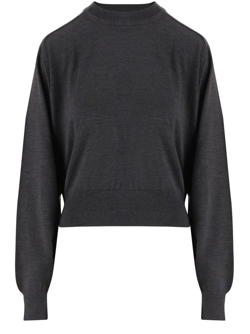 Jacquemus Merino Wool Sweater With Logo Embroidery