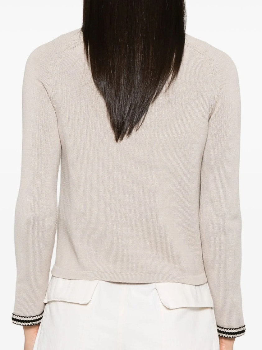 Max Mara Refined Knit Cardigan With Contrast Trim