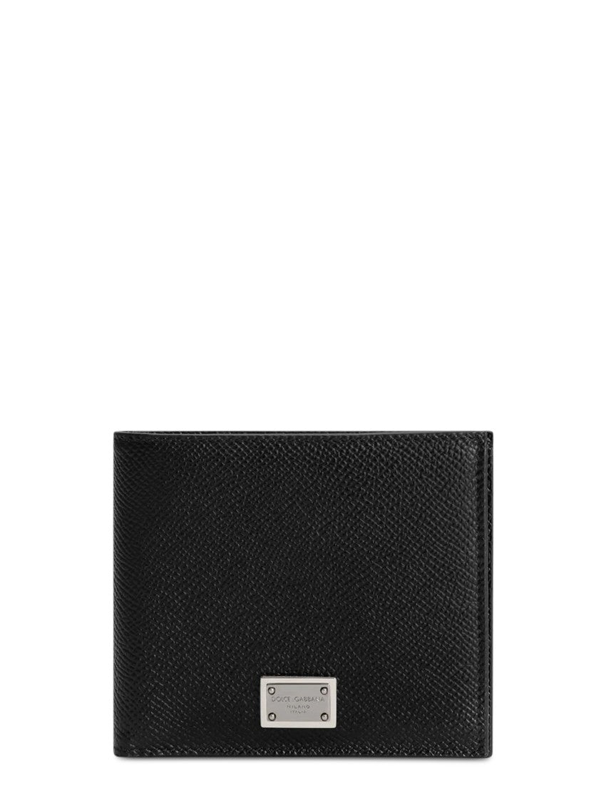 Dolce & Gabbana Portafogli St. Dauphine Engraved Plaque Leather Bifold Wallet