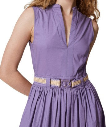 Twin-Set Long Stretch Cotton Poplin Dress