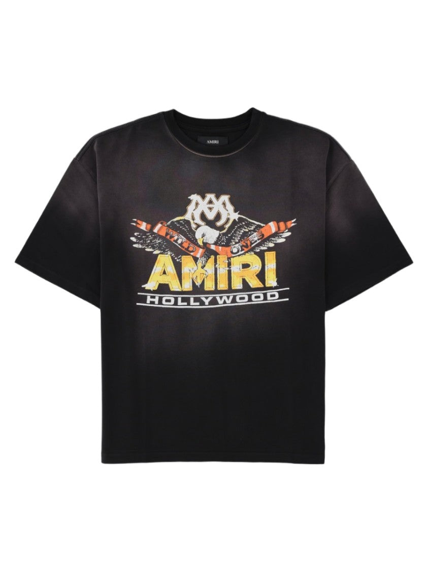 Amiri Black Eagle Graphic Printed Cotton T-Shirt