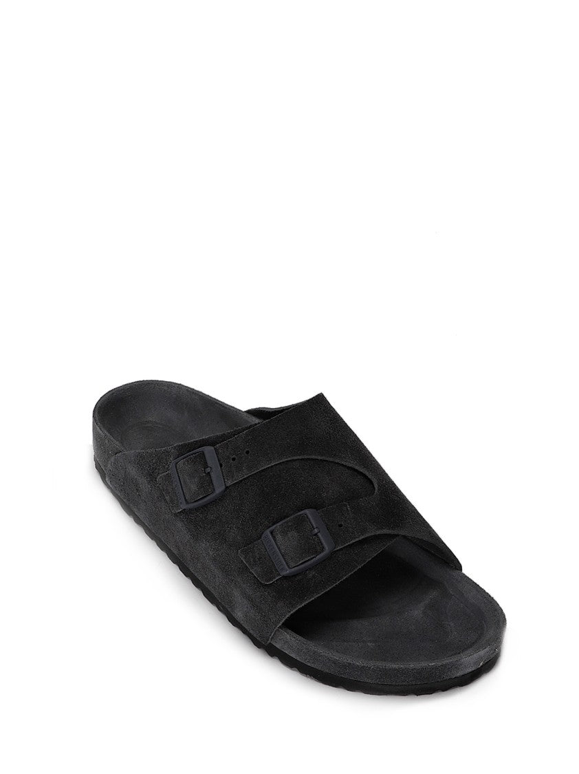 Birkenstock Low-Profile Suede Slippers With Wrap-Around Flap