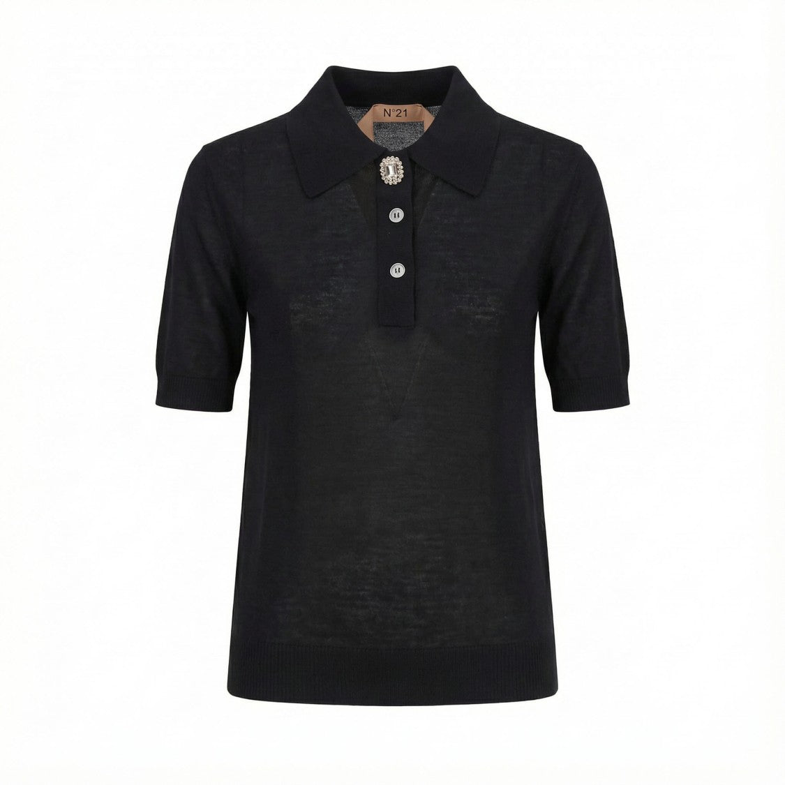 N°21 Short-Sleeve Polo With Embroidered Logo