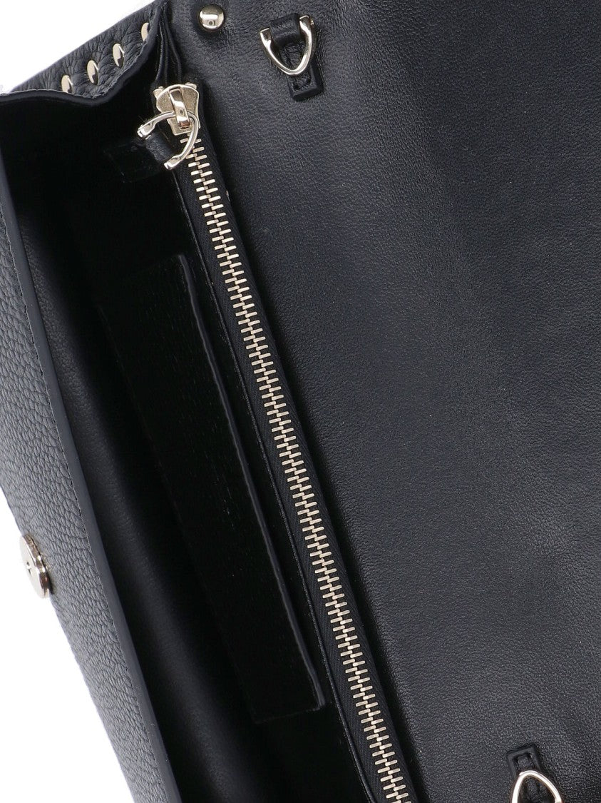 Valentino Garavani Black Rockstud Studded Leather Wallet