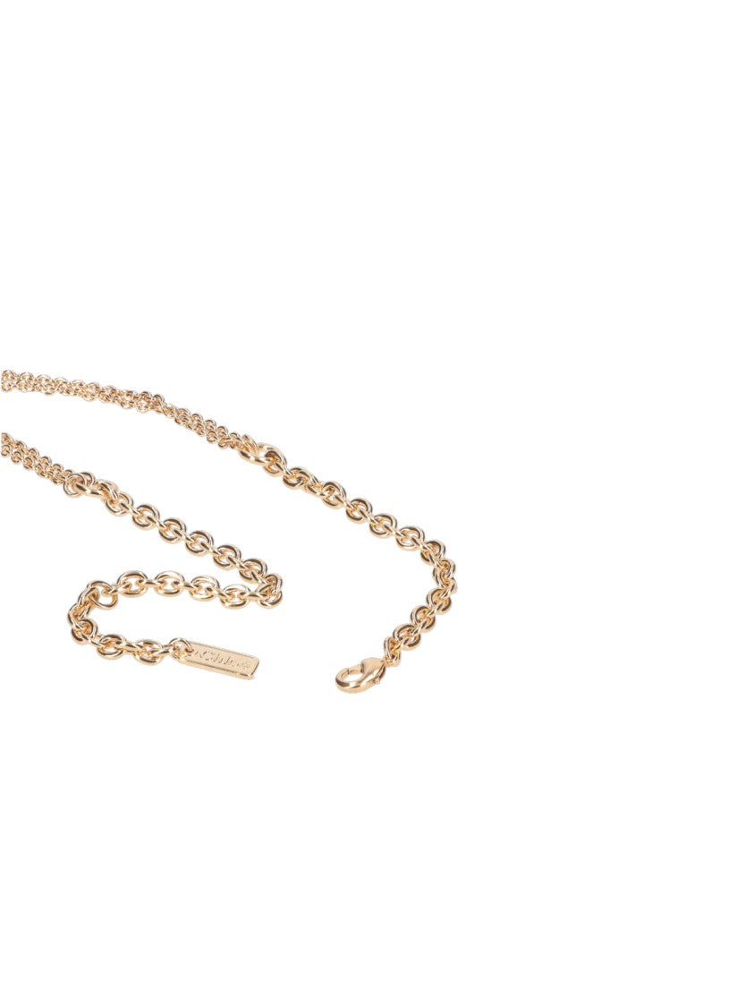 Chloé Gold-Tone Chain Necklace With Heart And Padlock Charms