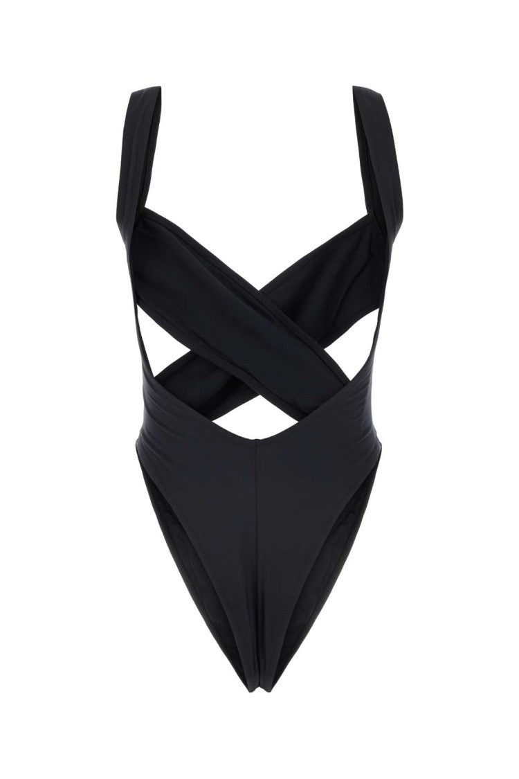 Reina Olga Black Stretch Nylon Exotica Trikini
