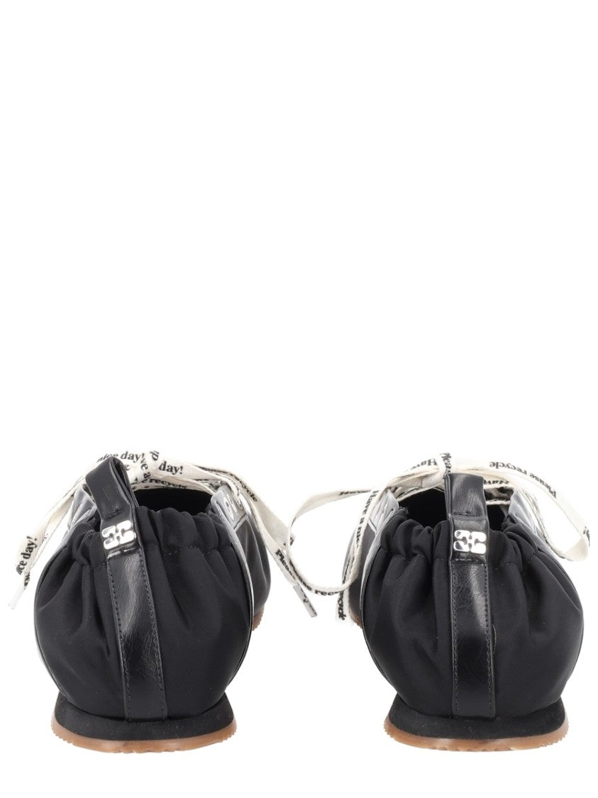 Ganni Sporty Soft Gathered Heel Flats