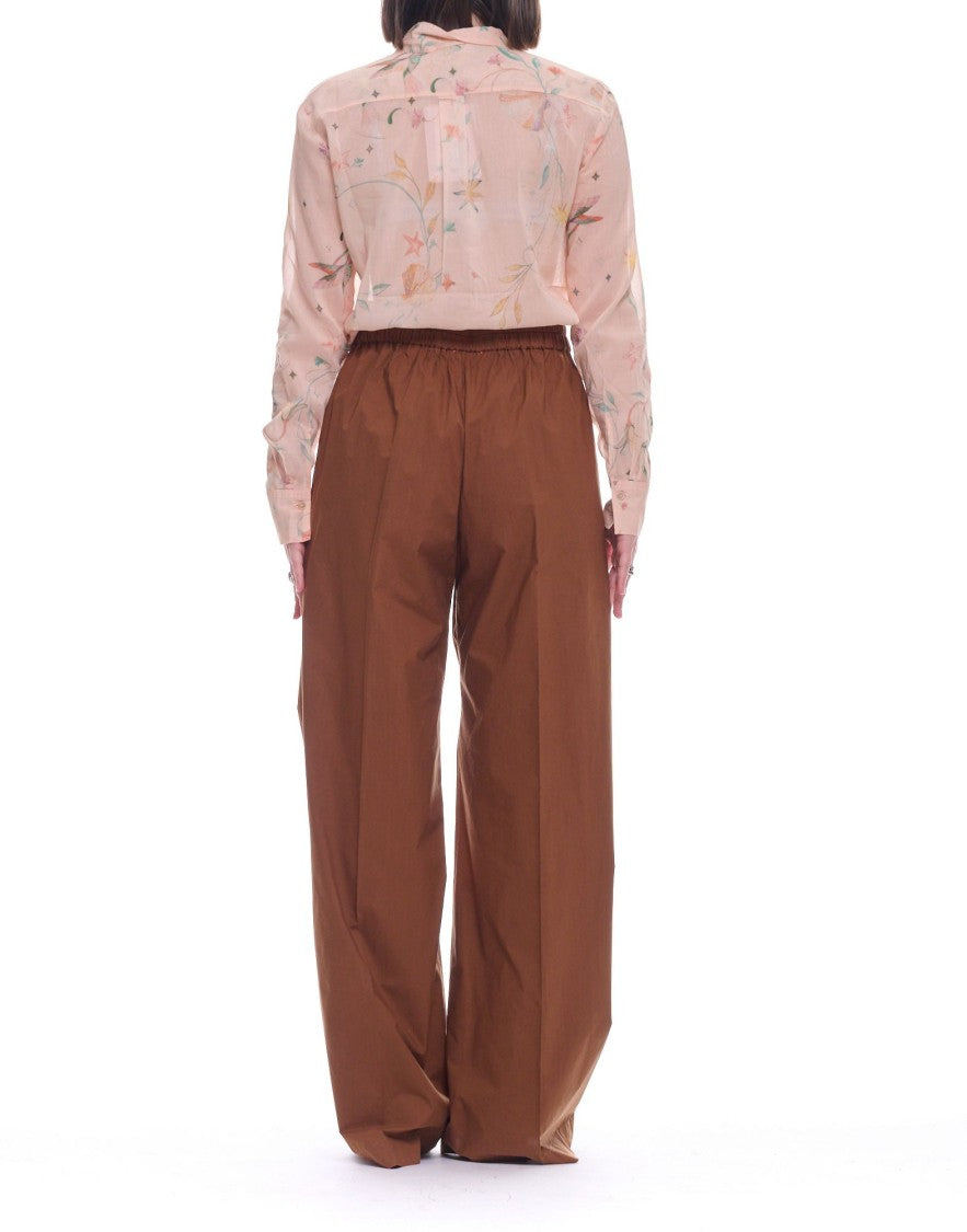 Forte Forte Chocolate Brown Cotton Wide-Leg Pants