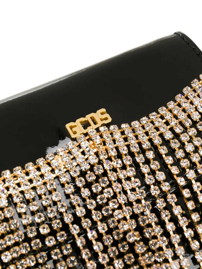 Gcds Black Mini Rhinestone Crossbody Bag